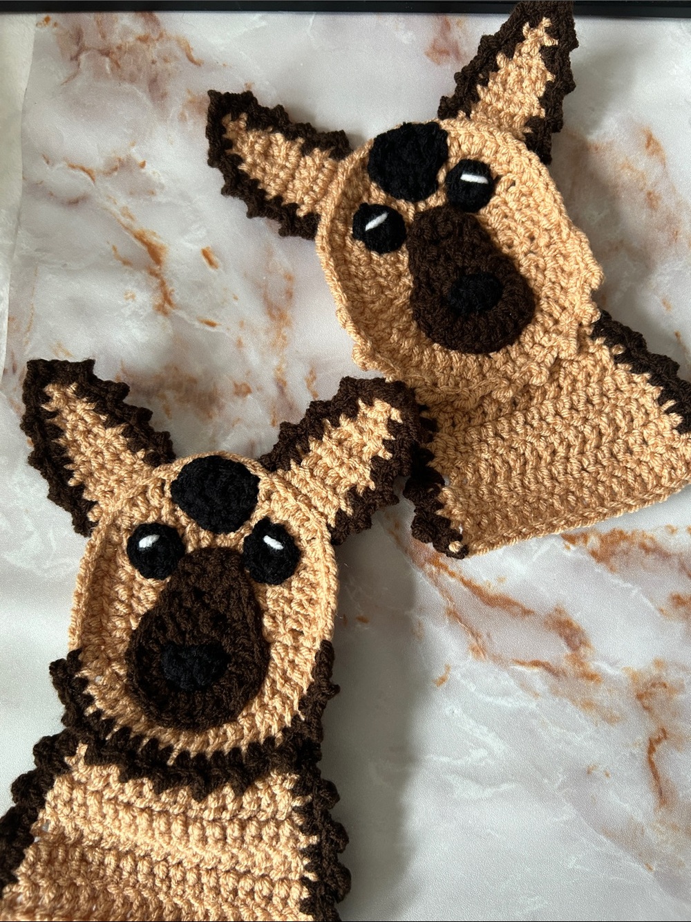 1 Handmade Crochet German Shepherd appliqué